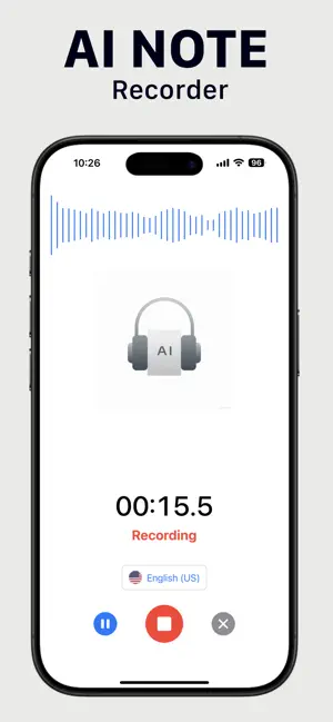 AI Note Taker from Audio: Rec+ screenshot 1