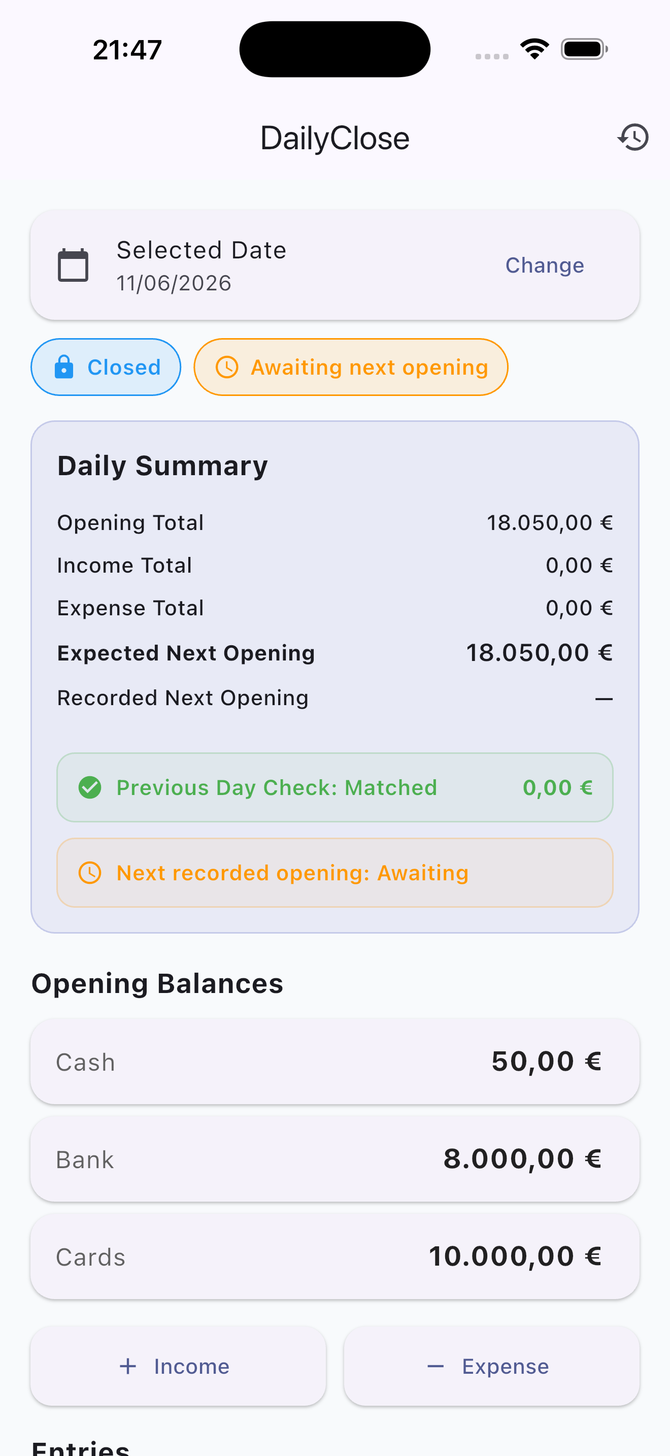 DailyClose – Cash Tracker screenshot 3