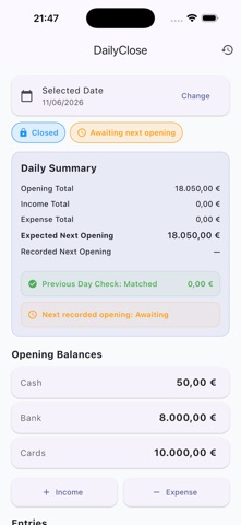 DailyClose – Cash Tracker Screenshot 3 of 5