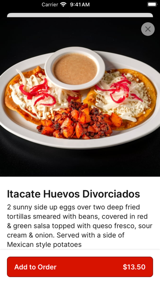 Itacate Mexican Food Screenshot