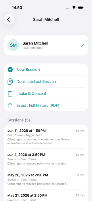 SOAP Notes: Massage Charting Screenshot 2 of 5