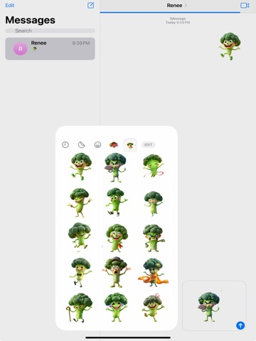 Dancing Broccoli Stickers iPad screenshot