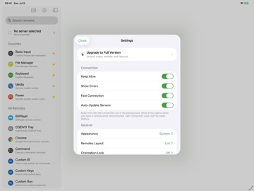 Unified Remote iPad screenshot