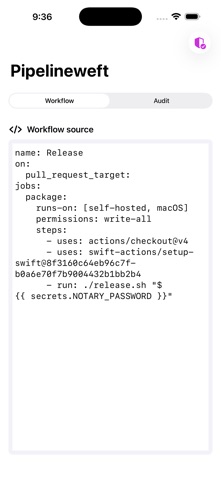 Pipelineweft: CI Audit のスクリーンショット
