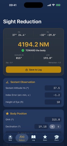 Sextant Navigation iPhone screenshot