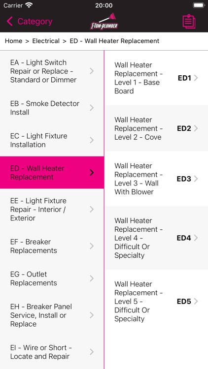 MenuStyle Pricing 1 TomPlumber