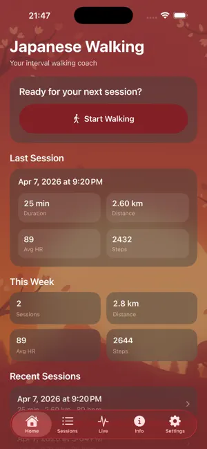 Japanese Walking Coach screenshot 1