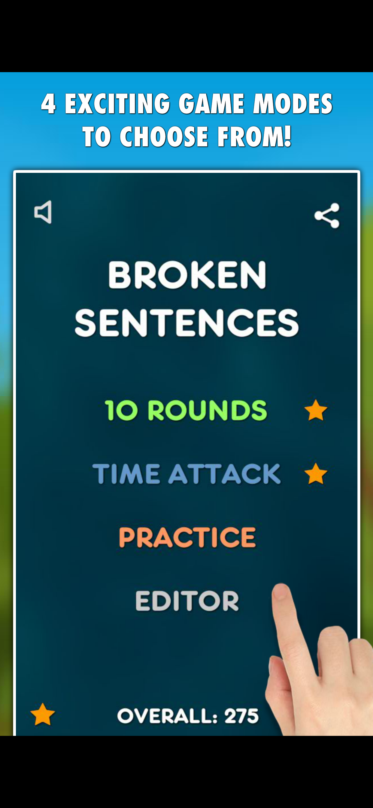 Broken Sentences: Grammar Game