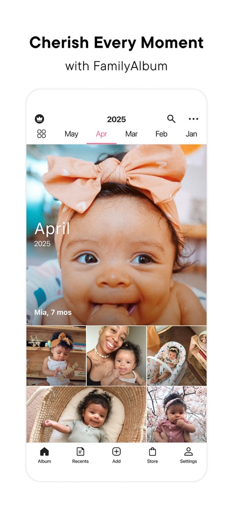 FamilyAlbum - Photo Sharing - Monthly Memories View