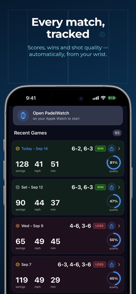 Padel Score Tracker-PadelWatch screenshot 5