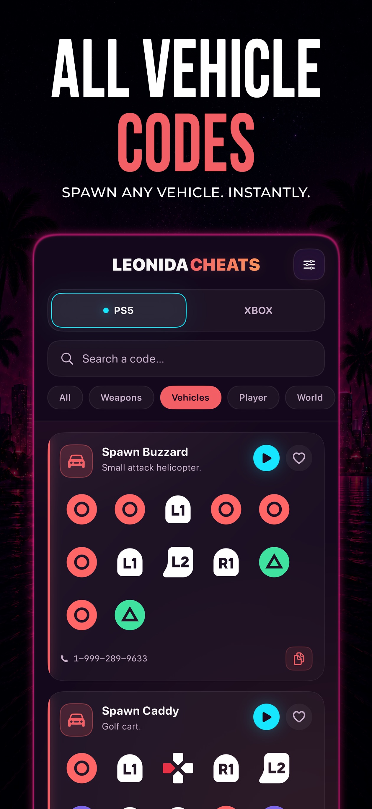 Screenshot 4 of Leonida Cheats - Codes for VI
