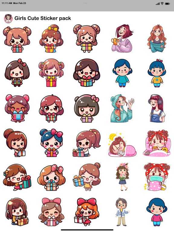 Screenshot #5 pour Girls Cute Stickers Pack