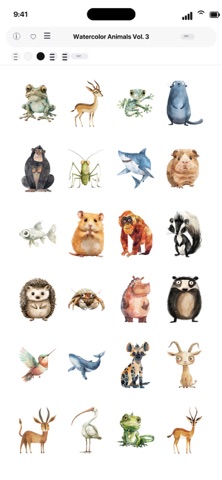 Watercolor Animals Vol. 3 iPhone screenshot