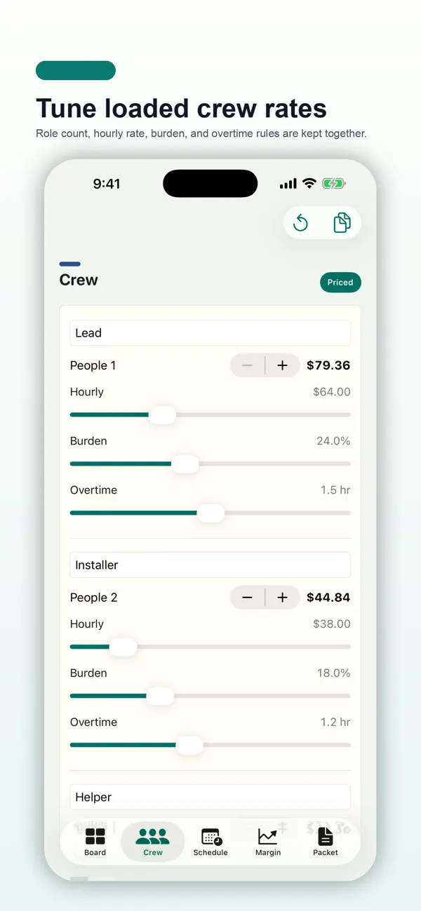 Screenshot #1 pour Job Labor Margin Studio