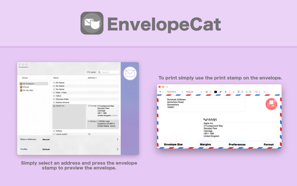 #1. EnvelopeCat - Envelope Printer (macOS) 由: Runecats