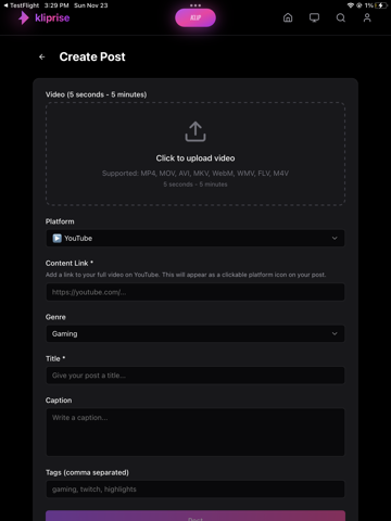 kliprise - Creator Discovery iPad screenshot 3 - Social Networking app