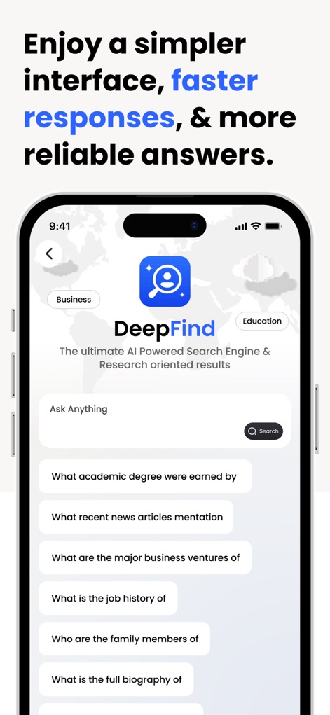DeepFind - AI Search Assistant - App de Referencia | MWM