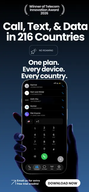 DialAnyone - Call, Text & eSIM screenshot 1