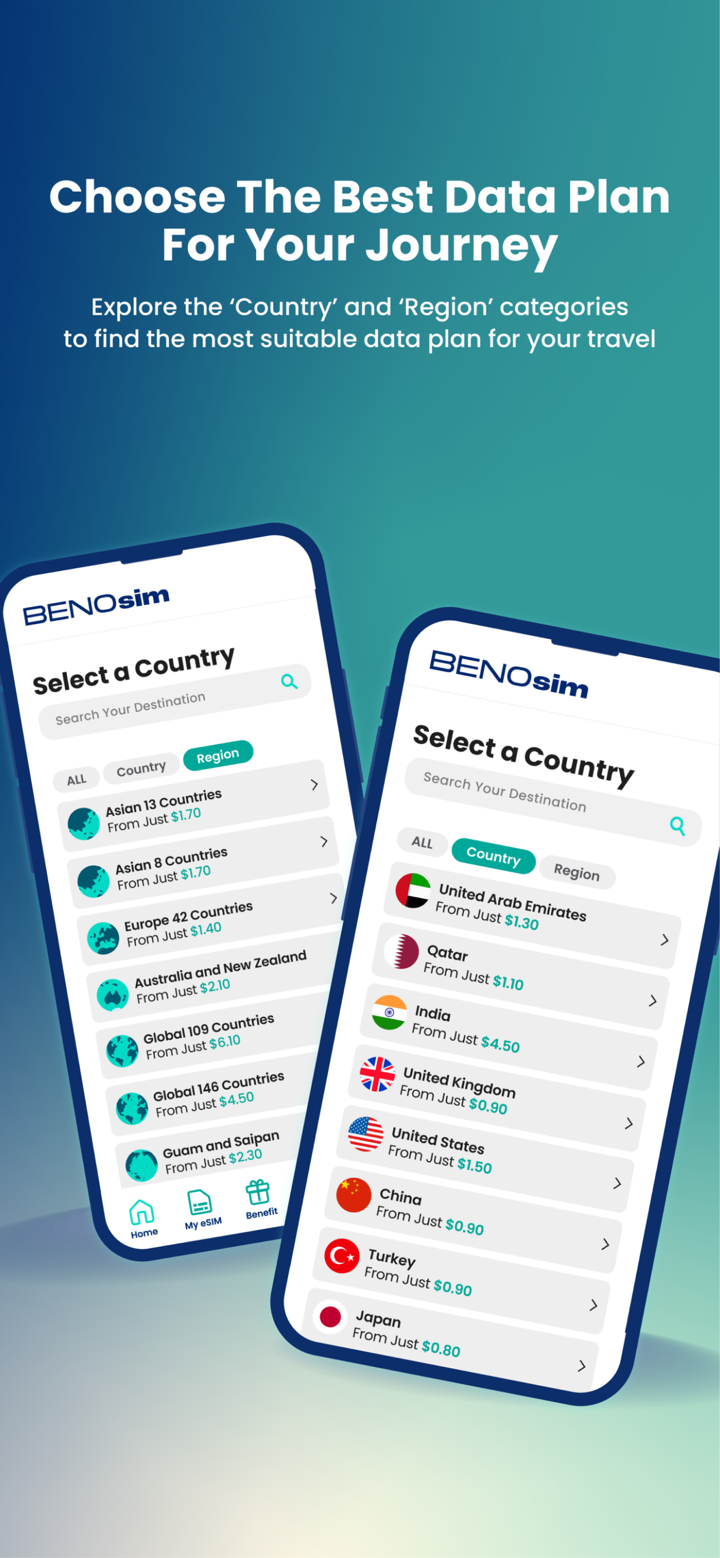 BENOsim – eSIM for Travelers screenshot 4