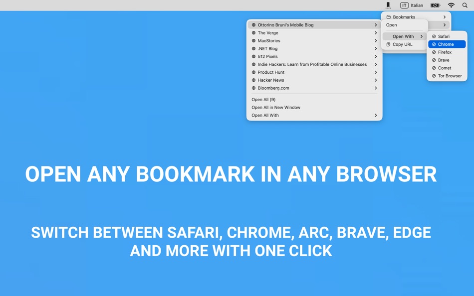 #1. Bookmark Bar – Browser Hub (macOS) 由: Ottorino Bruni