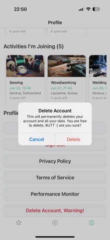 Hubbin' app screenshot