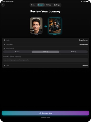 Alternate Universe You AI iPad screenshot