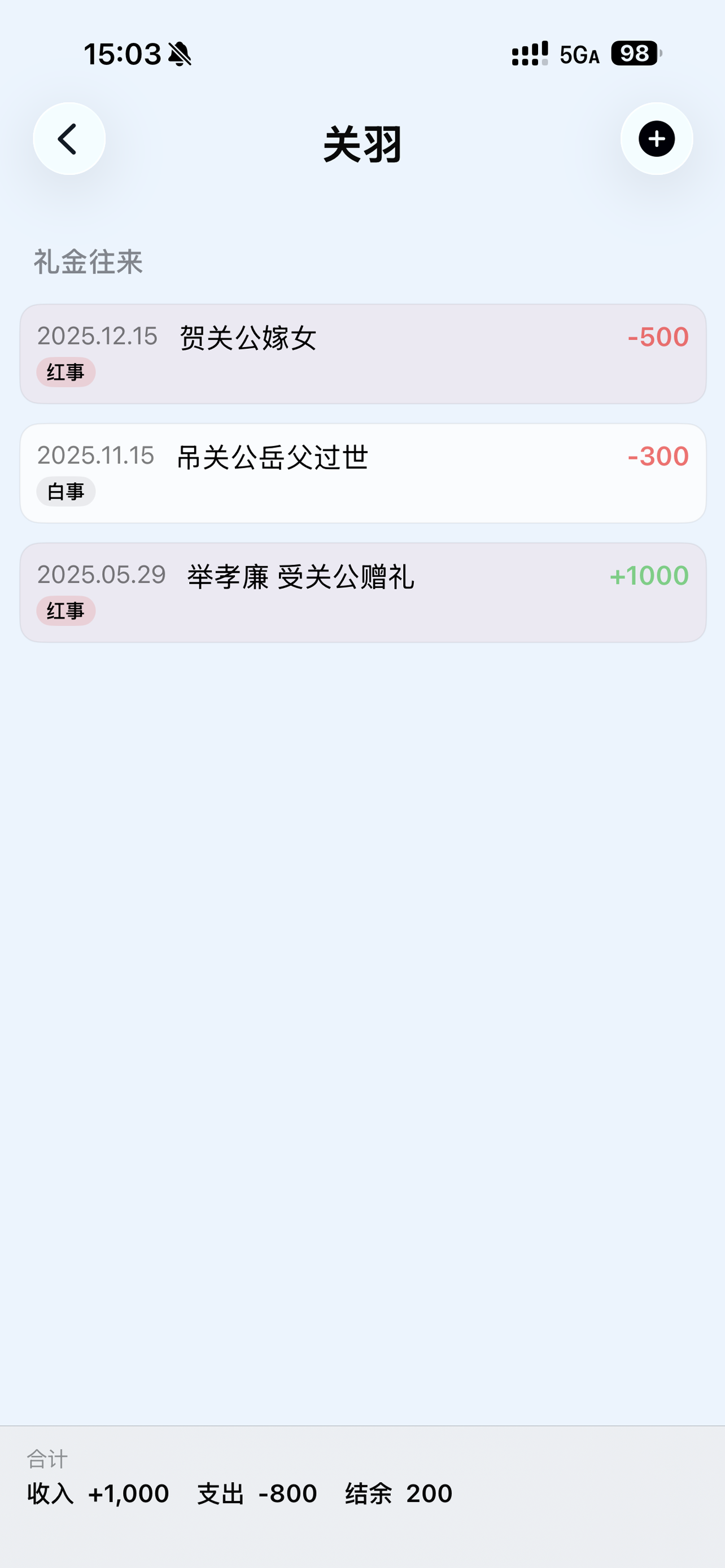 有礼｜人情往来记账