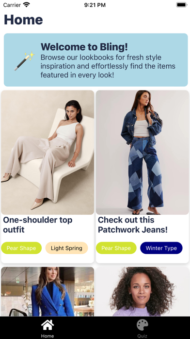 Bling - Free Color Analysis iPhone screenshot 1 - Social Networking app