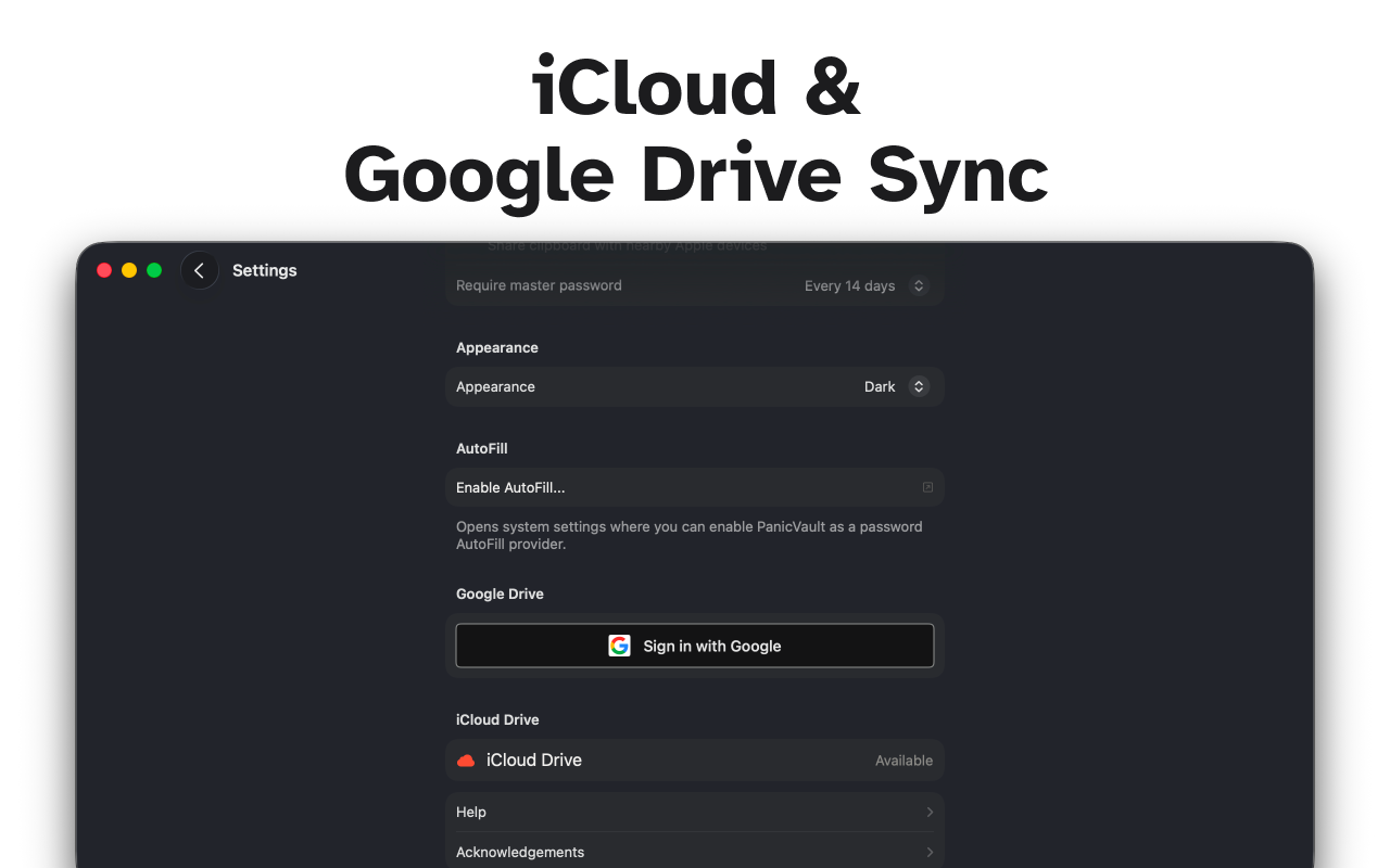 PanicVault - Password Manager