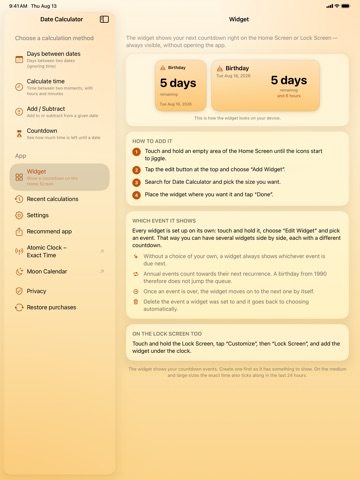 The Date Calculator PRO iPad screenshot