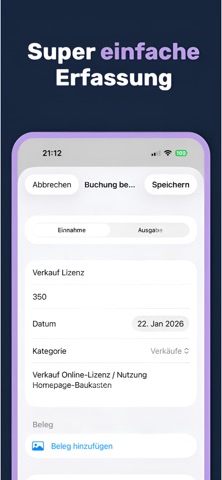 Einnahmen-Ausgaben-Tracker EÜR screenshot