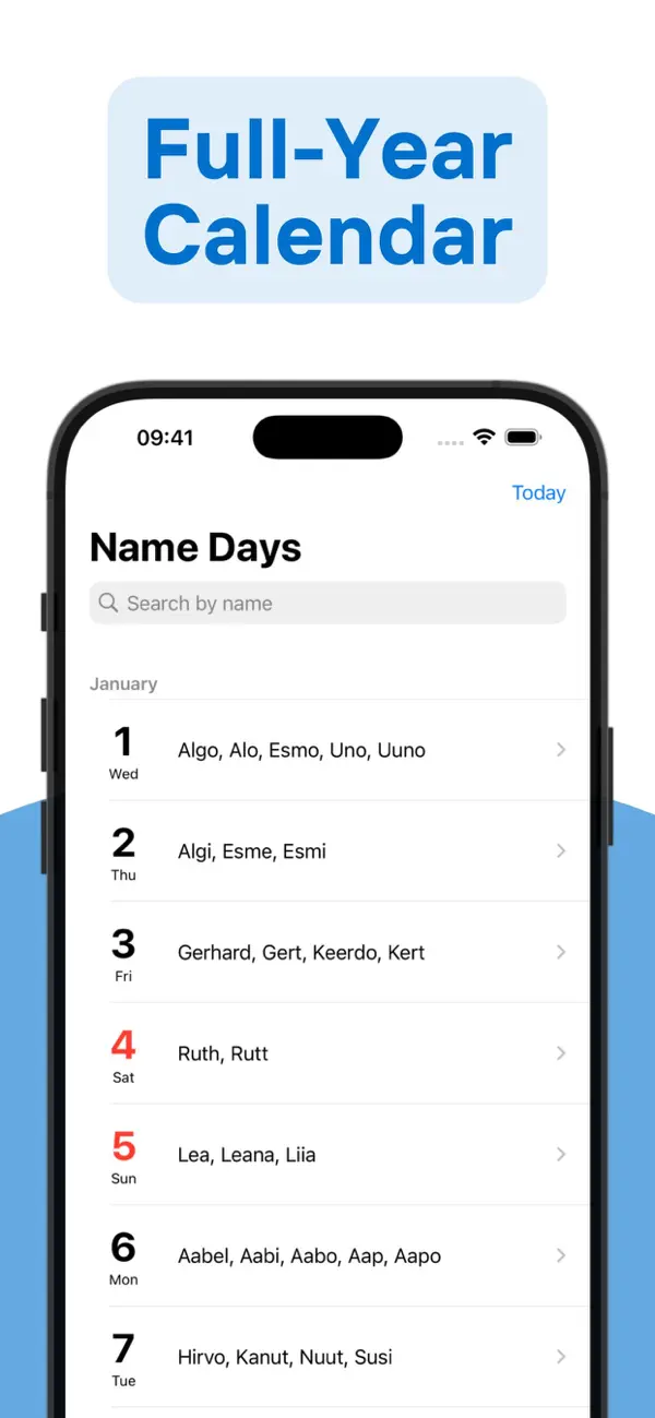 Screenshot #2 pour Estonian Name Days