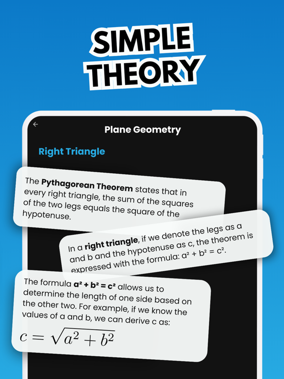 Geometry: Formulas & Quiz iPad screenshot