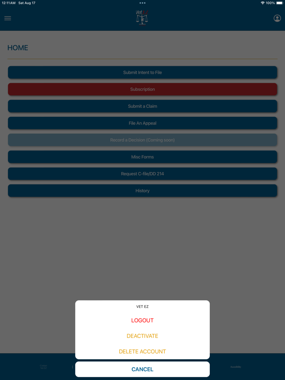 VetEZ Claim iPad screenshot 3 - Lifestyle app