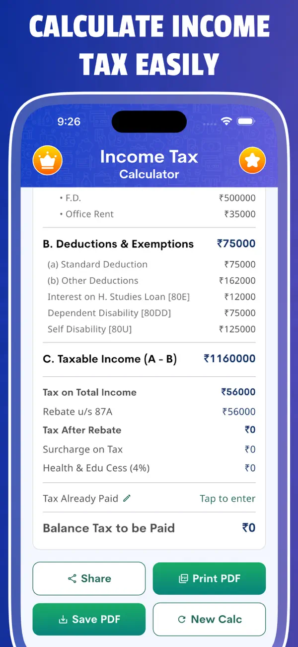 Screenshot #2 pour Income Tax Calculator 2026