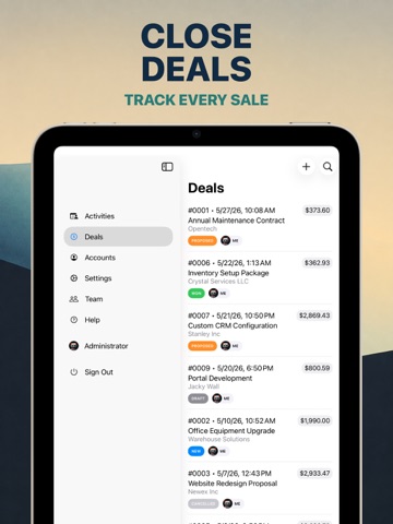 CRM for Business iPad screenshot