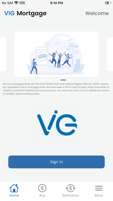 VIG Mortgage App Screenshot