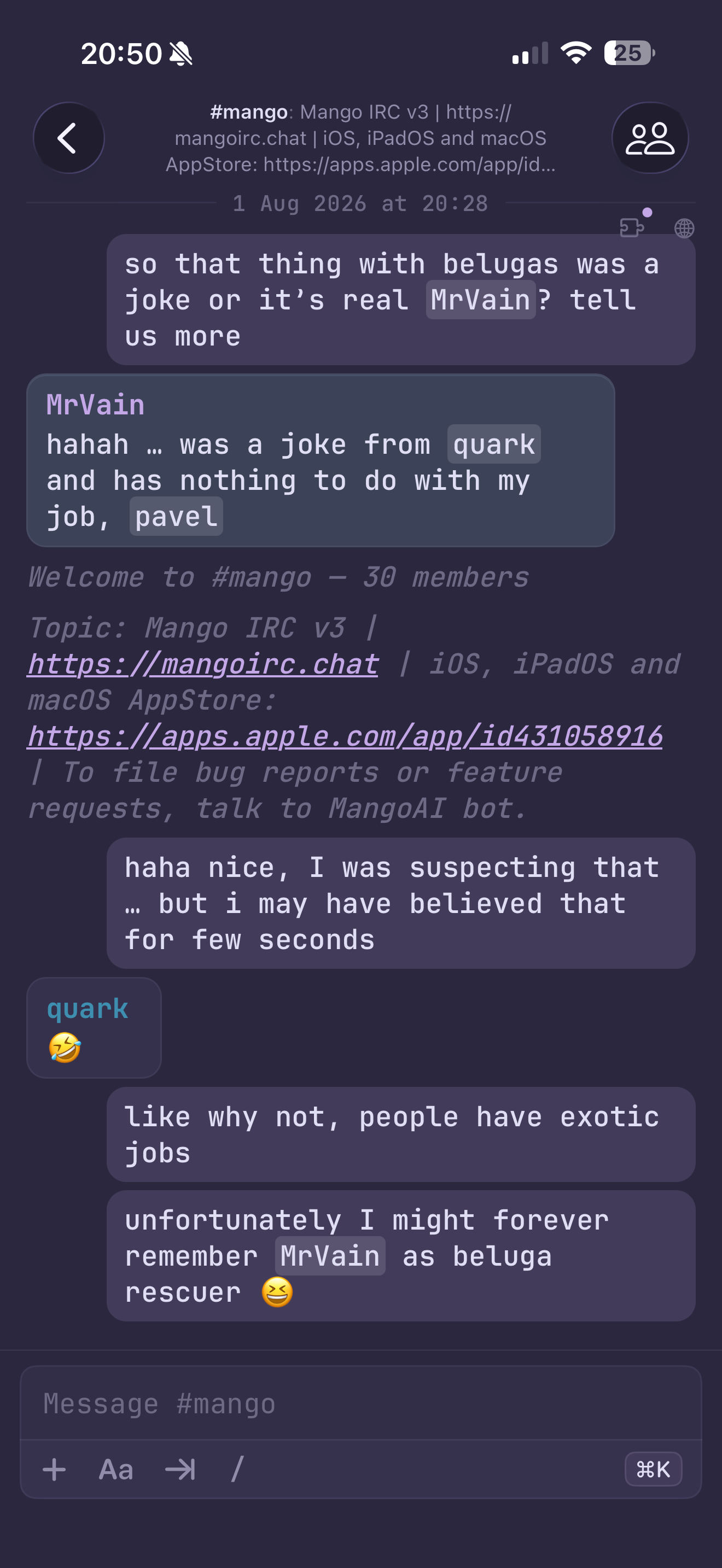 Mango IRC screenshot 4