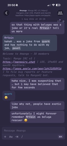 Mango IRC screenshot