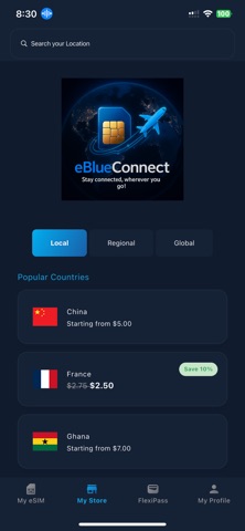 eBlueConnect: eSIM & Flexipass screenshot