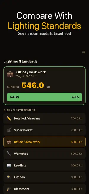 Lux Light Meter · Photometer screenshot 2