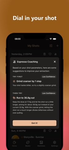 EspressoLog - Shot tracker iPhone screenshot