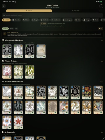 Trophic Cards iPad screenshot