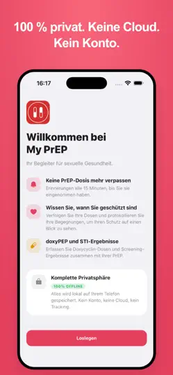 Screenshot von My PrEP auf dem iPhone 4