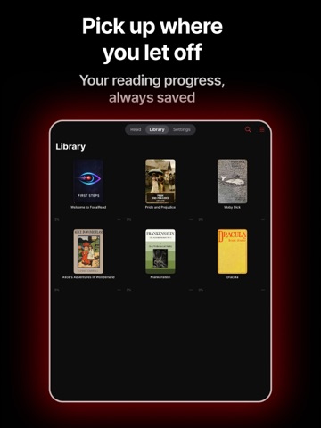 FocalRead: Speed Reading iPad screenshot
