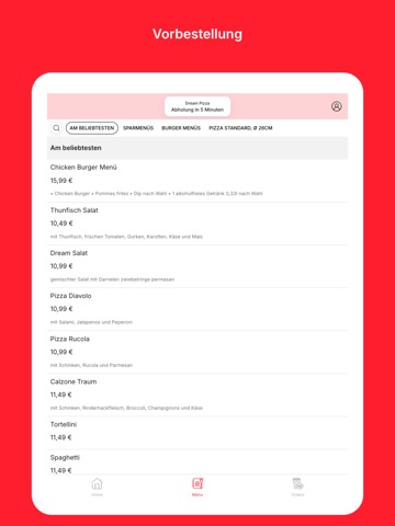 Dream Pizza Karlsruhe iPad screenshot