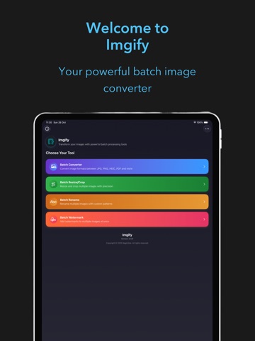 Imgify: Batch Image Converter iPad screenshot