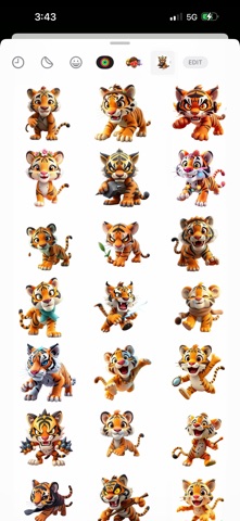 Pouncing Tiger Stickers iPhone screenshot