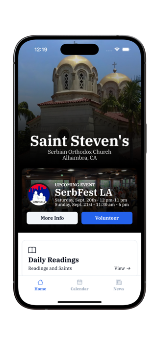 Saint Steven's Mobile App Screenshot 1 of 6