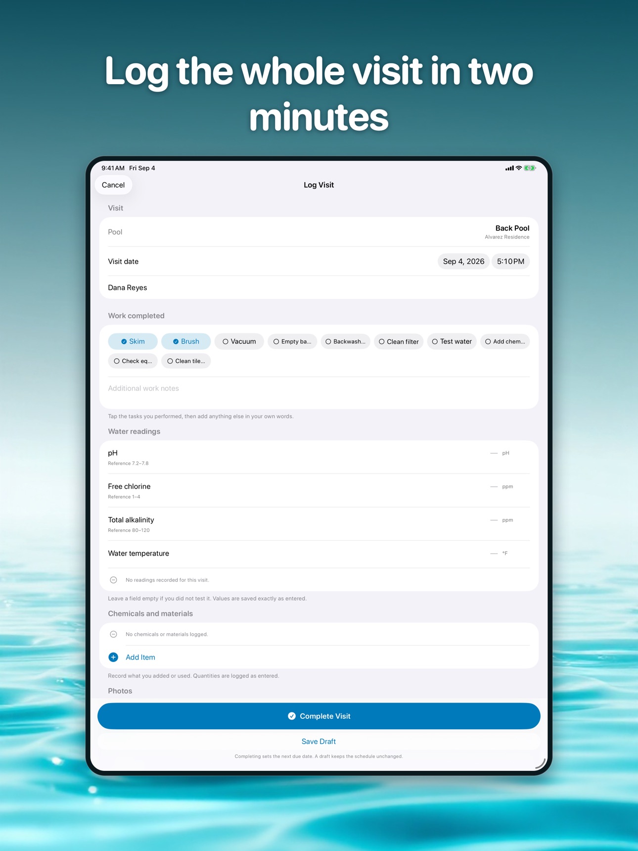 Screenshot 10 of Pool Service Logbook Pro